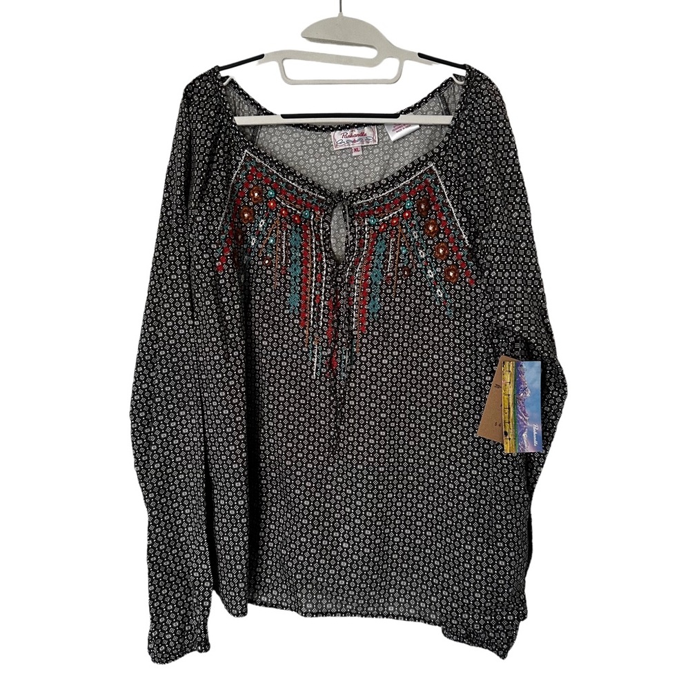 Panhandle Women’s Embroidered Off the shoulder Blouse Size XL